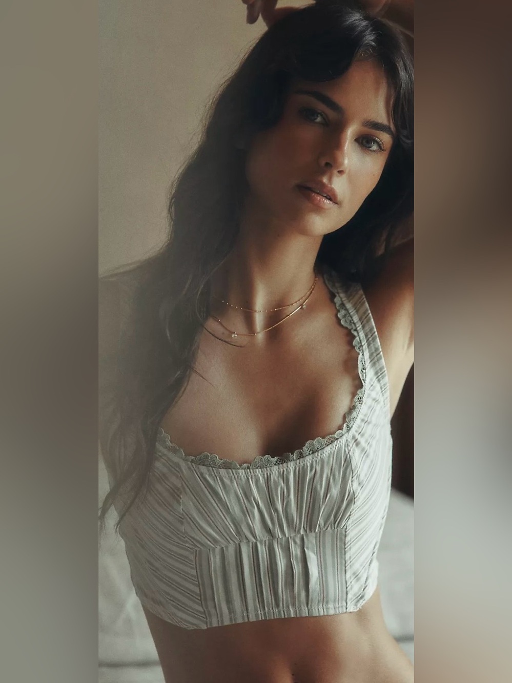 Anthropologie LyreBird Lace Trim Bustier Top XS
